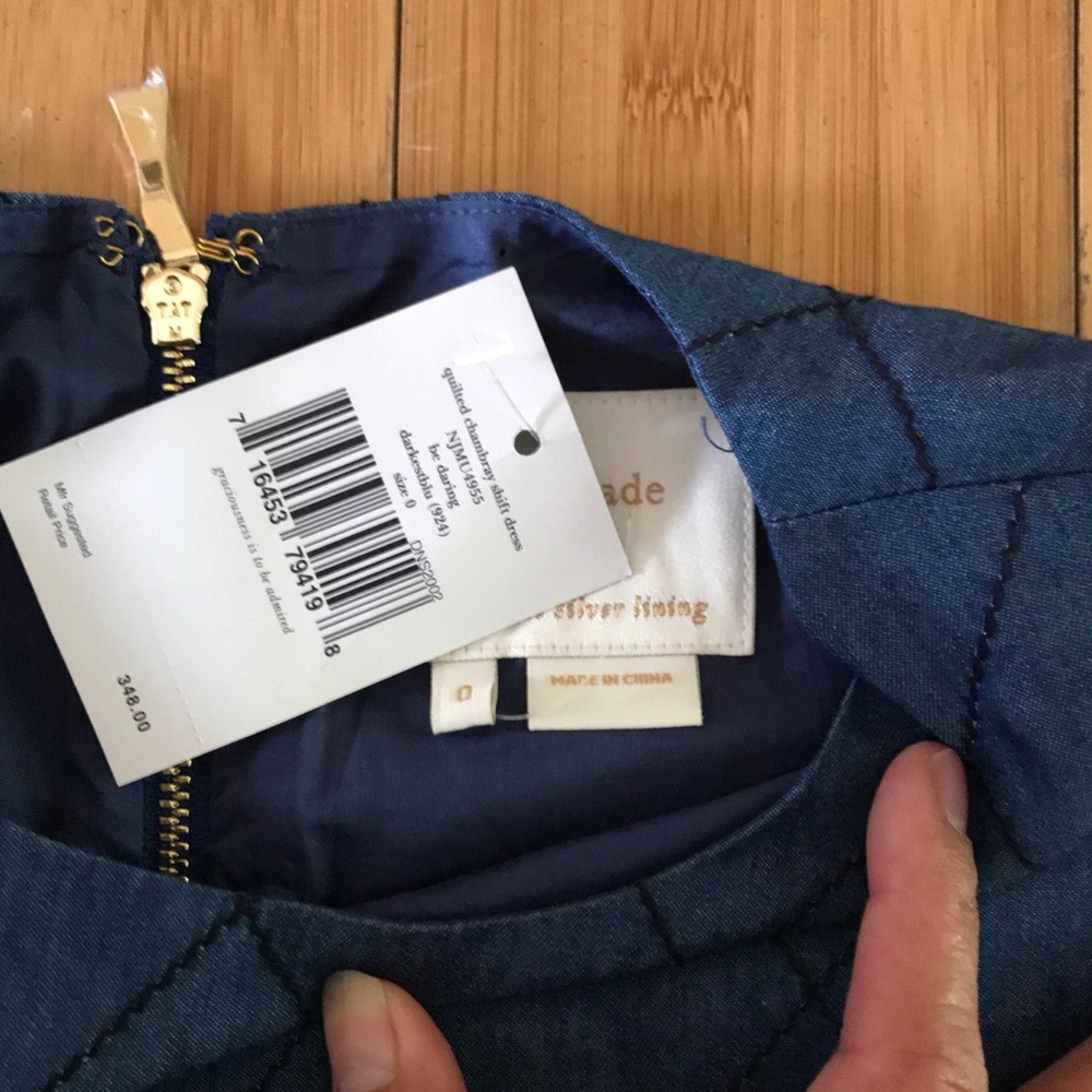Kate Spade ♠️ Quilted Chambray Shift Dress - Picture 6 of 8
